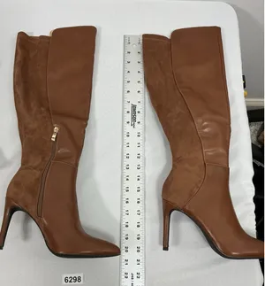 Womans Stiletto Otk Boots Size 9 Brown 1/4 Zip Pointed Toe NWOT thumbnail 1