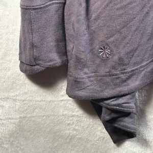 Athleta Womens‎ Purple Gray Open Front Drape Cardigan Long Sleeve Pockets thumbnail 4