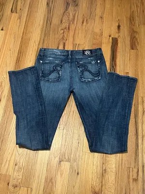 Rock & Republic Distressed Jeans Size 29 Dark Wash Low Rise Stretch Y2K Style thumbnail 4