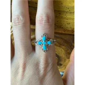 Sleeping Beauty Turquoise Sterling Silver Ring Size 9 thumbnail 3