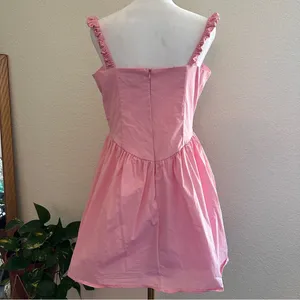 JULIA by LOVE J Kendra Poplin Micro Mini Sweetheart Coquette Dress in Pink Sz. M thumbnail 6