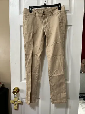 American Eagle Outfitters Women's Skinny Pants in Khaki Tan thumbnail 2