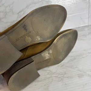 Lucky Brand Boots Womens Size 9.5M Suede Block Heel Ankle Zip‎ Western Shoes thumbnail 8