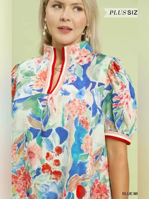New! Umgee Jacquard Bloomscape Print Mini Dress Size XLarge thumbnail 2