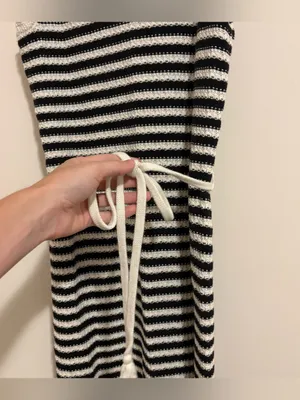 Nine West Black and White Striped Knit Dress size Medium thumbnail 5