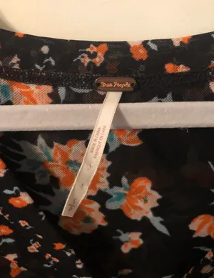 Free People black flower top thumbnail 3