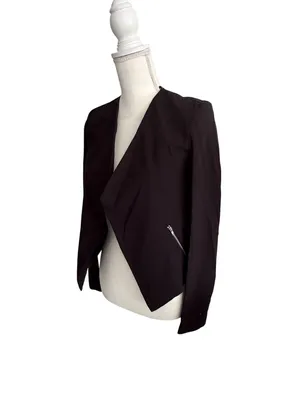 H&M Black Asymmetrical Blazer Jacket Size US 2 thumbnail 3