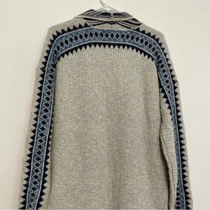 LUCKY BRAND Aztec Open Cardigan Tribal 3rd Piece Multi Navy Blue Boho Duster S thumbnail 14