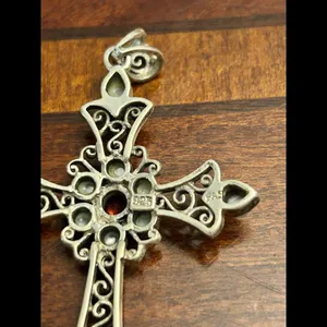 925 sterling silver cross very large amazing 925 sterling silver thumbnail 3
