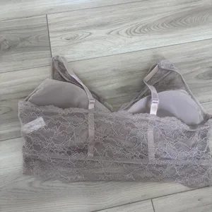 Pearl‎ by Venus Mauve Floral Lace Bralette XXL Wireless Padded Longline Bra thumbnail 3