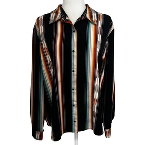 Wrangler Retro Western Stripe Fringe Shirt XXL Southwest Aztec Button Down thumbnail 2