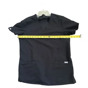 FIGS Casma Pocket Scrub Top Black Large V-Neck Technical Collection Women's Sm thumbnail 4