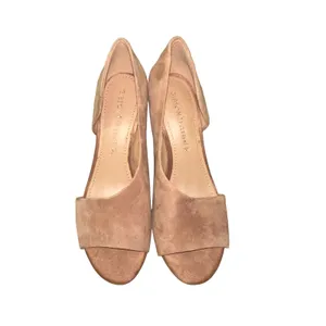 Gibson‎ Latimer Sheep Leather Open Toe Heels Tan Suede D'Orsay Pumps Size 8.5 thumbnail 3