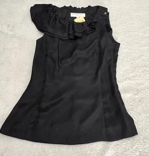 NWOT- Trina Turk Black Silk Sleeveless Top Size 6 thumbnail 1