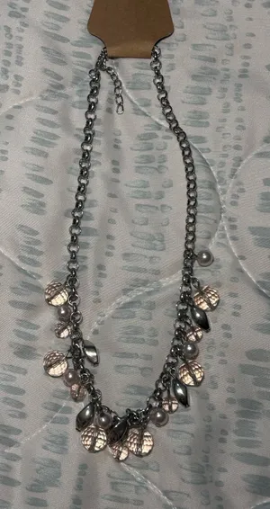 Pink Crystal Silver Tome Statement Necklace thumbnail 1