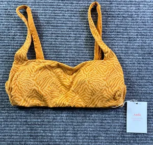 Andie Swim The Rye Top Bikini Topaz Zebra Print AT266-TPZ Boho Mustard Yellow XS thumbnail 1