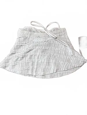 White Textured Halter Crop Top Size XS thumbnail 2