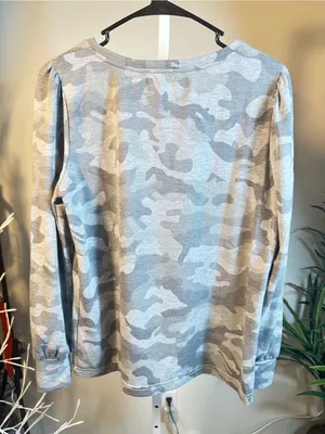 N219. Jane and Delancey Camo Long Sleeve Top thumbnail 3