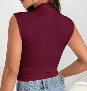Burgundy Tank Ruched Red Size XS thumbnail 2