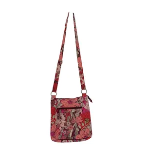 Vera Bradley Bohemian Blooms Floral Quilted Cotton Crossbody‎ Bag Pink Plum thumbnail 3