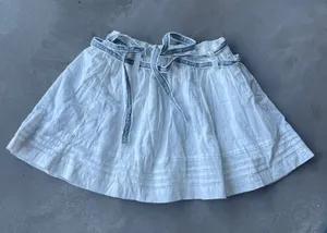 Vintage Abercrombie & Fitch 100% cotton mini skirt with blue tie up detail - XS thumbnail 1