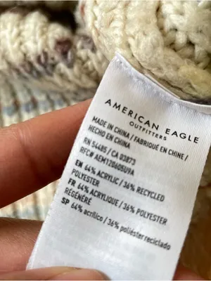 American Eagle Neutral Knit Sweater Small Granola Earthy Minimalist Cozy Outdoor thumbnail 7