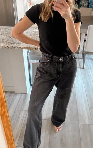 Bershka Women's Black and Grey Jeans thumbnail 1