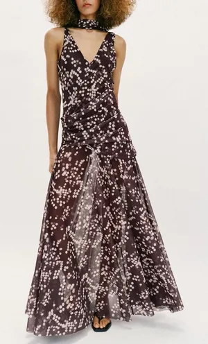 Nwt Zara Long Tulle Polka Dot Dress Size S thumbnail 1