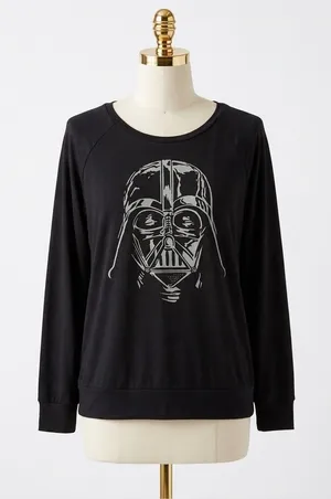 Star Wars Darth Vader Graphic Pullover Sweatshirt Scoop Neck Banded Hem Top XL thumbnail 1