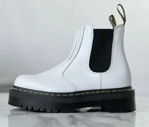 Dr Martens 2976 Quad Smooth Leather Platform Chelsea Boots • Sz W9/M8 thumbnail 2