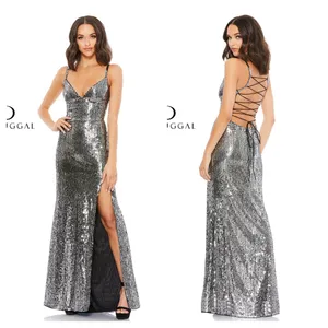 Mac Duggal 93576 Spaghetti Strap Prom Long Dress size 4 thumbnail 2