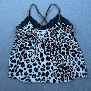Soma Leopard Print Camisole Lounge Top Women's XL Criss Cross Double Strap thumbnail 8