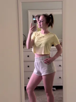 Nike Dri-Fit Cropped Yellow Tee  thumbnail 2