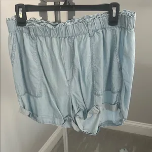Aerie Light Blue High Waist Women's Shorts thumbnail 1