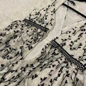 Bardot Embroidered Tiered Mini Dress in Black White Size 6 thumbnail 9