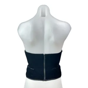 House of CB Black Velvet Velour Sweetheart Strapless Bustier Corset Top Size M thumbnail 4