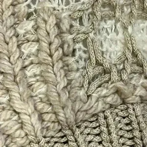 BKE Cream Tan Open Knit Wool Blend Pullover Sweater Womens Size XL thumbnail 5