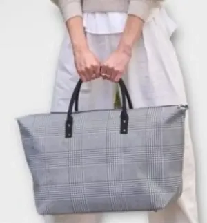 Lulu Dharma Pink Plaid Weekender Bag thumbnail 1