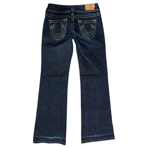 True Religion Denim Vintage Size 25 Dark Blue Wash WC92358QV Candice Flare Jeans thumbnail 3