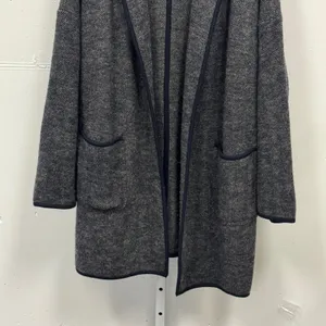 Madewell 100% Merino Wool Herringbone Sweater Coat Grey NB389 Women's Small thumbnail 6