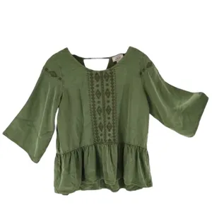Ariat Audrey Moss Green Peplum Tunic Top size Small thumbnail 2