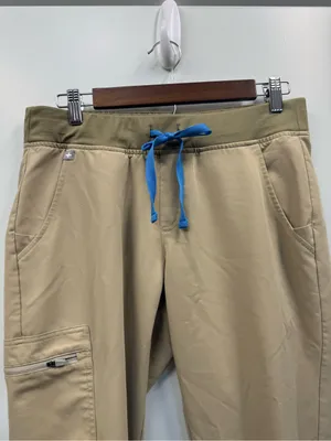Figs Zamora Jogger Scrub Pant Khaki Tan Brown Drawstring Medical Women's MPetite thumbnail 2