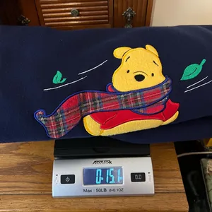 Vintage 90s Pooh Bear Nightgown One Size Happy Windsday Flannel Sleeves Blue thumbnail 15