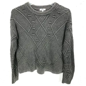 Rails Womens Lisette Vintage Black Textured Sweater Cropped Crewneck Size XS thumbnail 3