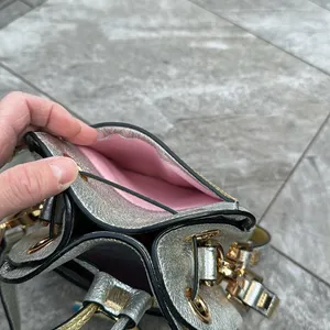 Cute , small metallic bucket purse -made in Italy thumbnail 13