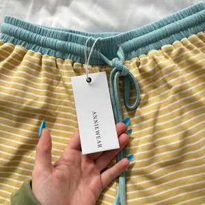 NWT Annie Wear Yellow Striped Lounge‎ Shorts Womens Small Sleep Pjs thumbnail 3