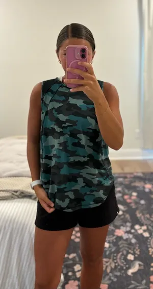 Lululemon Sculpt Tank in Heritage 365 Camo Tidewater Teal Multi/Rainforest Green thumbnail 1