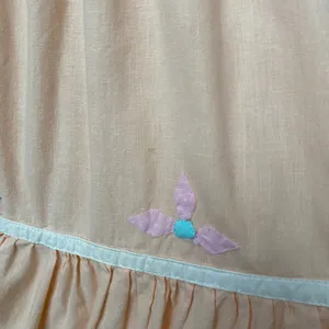 Vintage Cotton Boho Fairy Peasant‎ Embroidered Tiered Maxi Dress Small Peach thumbnail 6