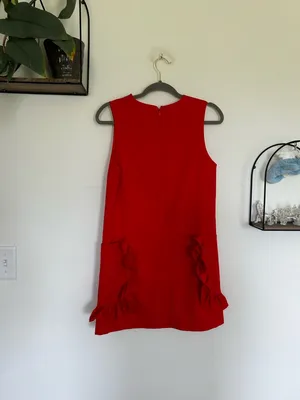 English‎ Factory Ruffle Pocket Crewneck Tank Mini Dress Size Small thumbnail 2