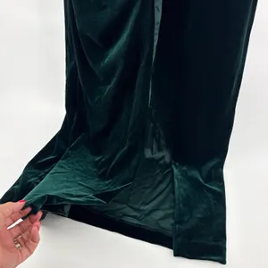 BHLDN Anthropologie Lana NWT Emerald Green Velvet Corset Lace Up Back Gown L NEW thumbnail 5